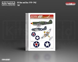 Kitsworld 1:48 scale USAAF Star and Disc 136'inch 1919 – 1942 ~KWM480081 - USAAF Star and Disc (1919 – 1942) - 136\' (decal size Ø 72.2mm) 